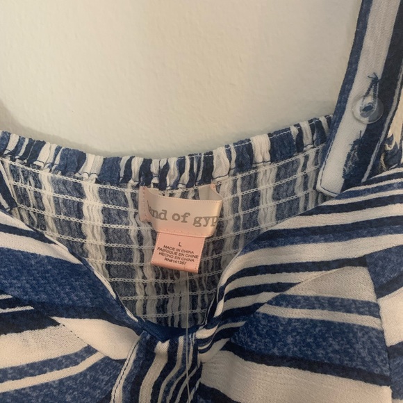 band of gypsies stripe crop top blue and white size large - Picture 3 of 10